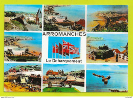 Delcampe - 14 ARROMANCHES Le Débarquement En 8 Vues Artillerie Canon Engin Amphibie N°N - Arromanches
