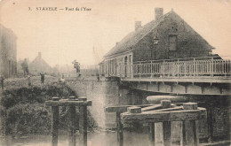 [-5%] BELGIQUE - Stavele - Pont De LYser - Rivière - Poteaux - Enfant - Bâtiment - Animé - Carte Postale Ancienne - Alveringem