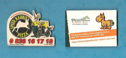 2 Magnets - Aimant Plat De Frigo Ou De Tableau - Hippodromes, Les Chevaux En Pistes - Pizza, Speed Rabbit. - Reclame