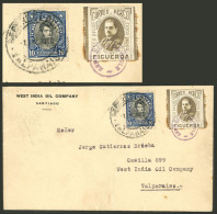 CHILE: 1/JA/1919 Santiago To Valparaiso, First National Chilean Airmail, Cover Franked With The Photographic Cinderella  - Chile