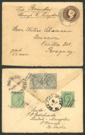 INDIA: RARE DESTINATION: 1a. Stationery Envelope + Additional Postage On Back, Sent From Mangalore To PARAGUAY On 25/AU/ - Other & Unclassified
