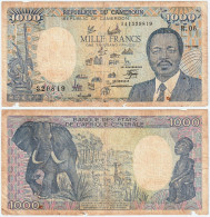 Cameroun 1000 Francs 1989 P26a "Elephant" (VG/F) #843# - Cameroon