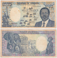 Cameroun 1000 Francs 1988 P26a  "Elephant" (tears At Border F) #844# - Cameroon