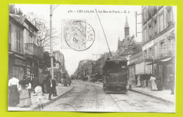Delcampe - Photo REPRO D'une Carte Postale De LES LILAS Tram Pour Le Raincy Personnages Voir Dos - Les Lilas