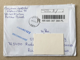 Poland Polska Used Letter Stamp Circulated Cover Registered Barcode Label Printed Sticker Stamp 2024 - Briefe U. Dokumente
