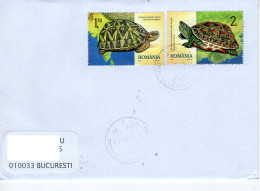 ROMANIA: TORTUES / TURTLES On Circulated Cover - Registered Shipping! - Briefe U. Dokumente