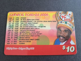 St MAARTEN  Prepaid  $10,- TC CARD  CARNIVAL SCHEDULE 2006           Fine Used Card  **18923** - Antillas (Nerlandesas)