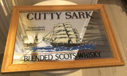 Rare Miroir Publicitaire De Brasserie Vintage CUTTY SARK Blended Scots Whisky - Mirrors