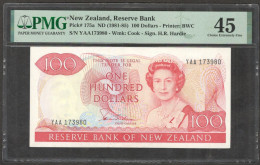New Zealand 100 Dollars H.R. Hardie P-175a ND (1981-85) PMG 45 Ch EF NO REMARK - New Zealand