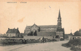 [-5%] BELGIQUE - Wervick Sud - Léglise - Attelage De Cheval - Ed D Vandermeersch - Obl 1909 - Animé - Carte Postal - Wervik