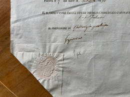AUTOGRAFI: BARTOLOMEO SIGNORONI (Adro1797 –PADOVA 1844) E F.LUIGI FANZAGO(PADOVA,1764-1836)-SCIENZIATI :v.NOTA In Rosso - Inventors & Scientists