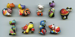 FEVE - FEVES - CHATS CHATOYANTS ET CHAMARRÉS - 2015 - LOT DE 9 - Animals