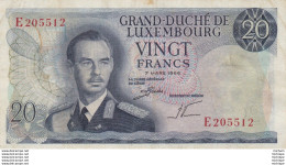 Luxembourg  20 Francs    Ce Billet  A Circulé - Luxembourg