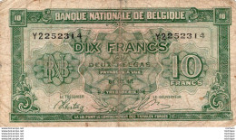 Billet -  BELGIQUE   - 10 FRANCS -  01 - 2 - 43        Y2252314 - To Identify