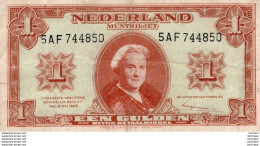 Billet - PAYS BAS - 1 Gulden - Nederland -   5 A F 744850  - Mai 1945 - Other & Unclassified