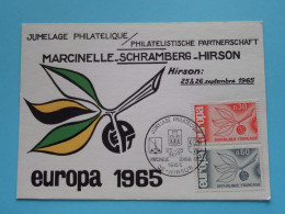 Delcampe - Marcinelle - Schramberg - HIRSON ( Edit.: Jumelage Philatélique ) 25-26 Sept 1965 - Europa ( Zie SCANS ) ! - Hirson
