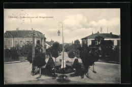 AK Ortrand, Bahnhofstrasse Mit Kriegerdenkmal  - Ortrand