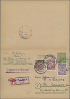Sowjetische Zone - Ganzsachen: 1945, PROVINZ SACHSEN, 5 / 5 Pf Grün Antwortdoppe - Other & Unclassified