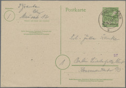 Sowjetische Zone - Ganzsachen: 1948, 10 Pf Grün Arbeiter GSK Mit Bezirkshandstem - Other & Unclassified