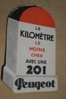Ancien Carton Publicitaire De Voiture Peugeot 201,original,120 Mm./ 80mm. - Pappschilder