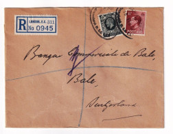 Registered 1937 London Lloyds Bank Limited Colonial & Foreign Department Basel Switzerland Banque Commerciale De Bâle - Covers & Documents