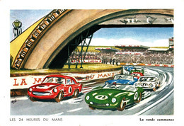 14600 La Ronde Commence Les 24 Heures Du Mans  LA MUTUELLE DU  MANS Course Automobile.  ( 2 Scans ) 72 - Le Mans