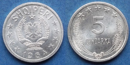 ALBANIA - 5 Qindarka 1964 KM# 39 Peoples Socialist Republic (1946-1992) - Edelweiss Coins - Albania