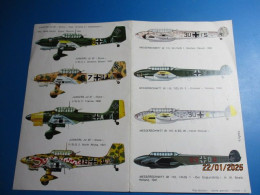 DEC125 Planche Décals ESCI STUKA Et ME 110 , 8 Décos Possibles , Complète - Transfer