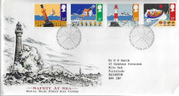 GB 1985  Safety At Sea Mi.1031-1034  FDC - 1981-1990 Decimal Issues