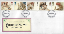 GB 1984  Christmas  Mi.1012-1016  FDC - 1981-1990 Decimal Issues