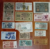 Lot World Banknotes  14 Pcs. 1910-... Paper Money LOW Grade - Collections & Lots