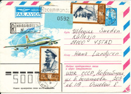 USSR Registered Postal Stationery Uprated And Sent To Sweden 8-2-1985 ?? - Non Classés