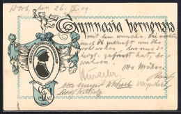 Künstler-AK Bern, Gymnasia Bernensis, Studentenwappen Und Porträt  - Studen