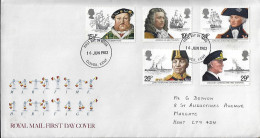 Great Britain 1982  Maritime Heritage  Mi.918-922 FDC - 1981-1990 Decimal Issues
