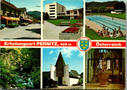 58178 - Niederösterreich - Pernitz , Hauptstraße , Schwimmbad , Mirafälle , Pfarrkirche , Mehrbildkarte - Gelaufen  - Pernitz