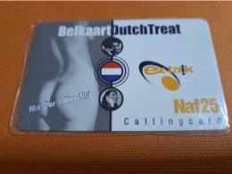 CURACAO NAF 25,-   BELKAART DUTCHTREAT / LADY NAKED / ON PHONE  EZ TALK  THICK CARD   USED CARD     ** 19010 ** - Antillas (Nerlandesas)