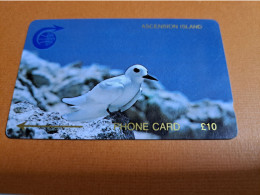 ASCENSION ISLAND   10 Pound BOOBY WHITE STERN/ BIRD   1CASC   USED  Old  Logo C&W ** 19064 ** - Ascension