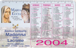 Delcampe - Calendarietto - Basilica Santuario - Madonna Delle Lacrime - Siracusa - Anno 2004 - Kleinformat : 2001-...