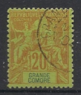 GRANDE COMORE - 1897 - N°YT. 7 - Type Groupe 20c Brique - Oblitéré / Used - Oblitérés