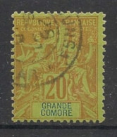 GRANDE COMORE - 1897 - N°YT. 7 - Type Groupe 20c Brique - Oblitéré / Used - Oblitérés