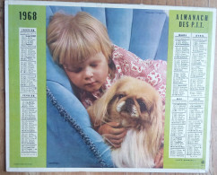 Calendrier Oberthur 1968, Sommeil Et Après La Pluie  (265 X 210 Mm) - Big : 1961-70