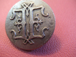 Bouton Ancien De Livrée/Cuivre Argenté/Monogramme à Déterminer "E" X 2 /G. & Cie PARIS 28/ Fin XIXème   BOUT267 - Buttons
