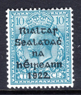 Ireland 1922 Provisional Government - Thom Blue-black - 10d Turquoise-blue HM (SG 42) - Ungebraucht