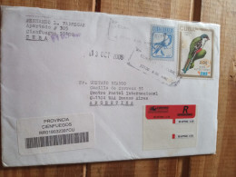 Cuba Registered Letter.2006 To Argentina.bird Ems.3135 Bird Def2005 4245 Cv E 10.70.e7reg Letter Late Posting March 5 - Lettres & Documents