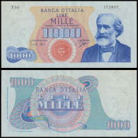 Italy  1000 Lire  VERDI  1962  P 96 A  “T" Prefix  Crisp AU - [ 4] Provisional Issues