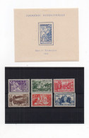 !!! RÉUNION, SÉRIE EXPOSITION INTERNATIONALE PARIS 1937, SÉRIE NUMÉRO 149/154* + BLOC FEUILLET NUMÉRO 1* - Nuevos