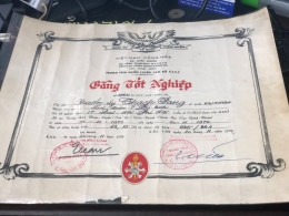 Viet Nam South -All Types Of Military Officer Diplomas Of The Republic Of Vietnam Before 1975, American Colonial Period - Historical Figures