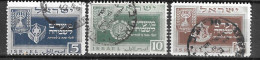 ISRAELE - 1949 - NUOVO ANNO - SERIE 3 VALORI - USATO SENZA TAB (YVERT 18\20 - MICHEL 19\21) - Gebruikt (met Tabs)