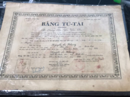 Viet Nam South -All Types Of Military Officer Diplomas Of The Republic Of Vietnam Before 1975, American Colonial Period - Historical Figures