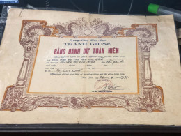 Viet Nam South -All Types Of Military Officer Diplomas Of The Republic Of Vietnam Before 1975, American Colonial Period - Historical Figures